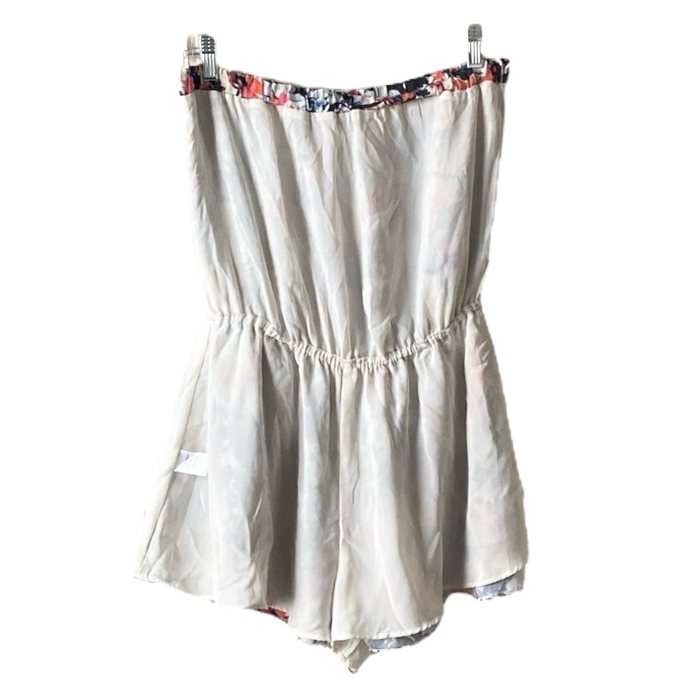 PARKER Women’s Strapless/Tube Floral Printed Tiered Romper Size M - Picture 7 of 10